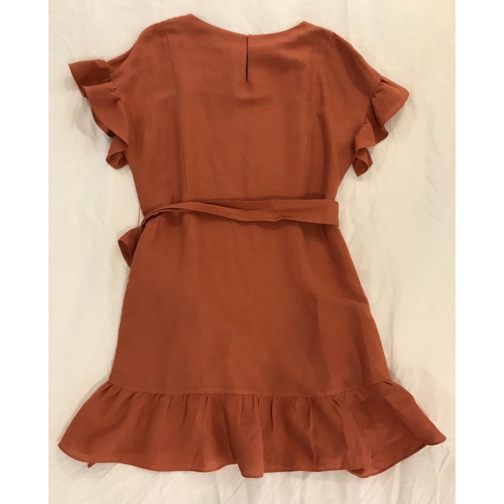 Astr the Label Linen Ruffle Wrap Dress - Picture 3 of 4